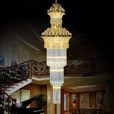 现代中式复式楼梯灯长吊灯别墅客厅灯大吊灯酒店工程水晶灯大厅灯