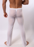 特价 男士长裤超薄网纱透明性感睡裤 情趣 家居服特价男式瑜伽裤