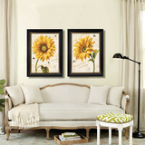 美式田园简约风格装饰画现代欧式客厅卧室餐厅玄关挂画花卉向日葵