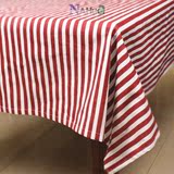 条纹长方形台布布 棉麻桌布 餐桌布艺 简约现代茶几布 高级定制