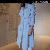 2016秋装新款韩国代购大牌范时尚气质女士中长款系带修身风衣外套