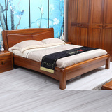 全实木高端进口金丝柚木实木床1.8米双人床简约现代中式卧室家具