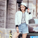 薇尔短款棒球服新款外套韩版通勤印花防晒衣夹克拉链女短外套