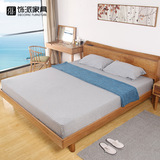 饰派北欧日式实木床橡木床插座床双人床卧室家具成人实木床