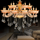 欧式水晶吊灯客厅灯具现代简约大气餐厅卧室复式楼田园奢华蜡烛灯
