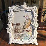 欧式美式乡村复古做旧小鸟艺术相框7寸竖版相架创意桌面摆台