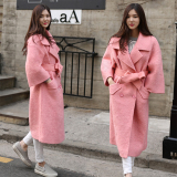 2016秋冬季新款韩版宽松羊毛呢子外套中长款廓形加厚呢子大衣女装