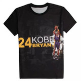 科比纪念t恤球衣夏季短袖t恤男黑曼巴NBA退役24号学生班服半袖潮
