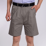 中年夏季宽松男士爸爸装纯棉五分裤子中老年男装商务休闲西装短裤