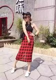 2016夏季新款欧韩女装时尚高腰格子包臀半身裙中长款一步裙显瘦
