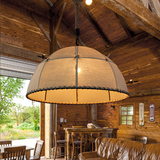 美式田园麻绳吊灯创意单头餐厅服装店咖啡厅卧室loft工业风麻布灯