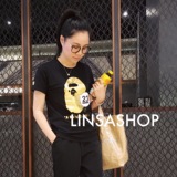LINSASHOP 自制款 潮牌Bape 金色猿人头 男女短袖T恤 情侣装上衣