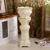 欧式罗马柱落地花盆 陶瓷花瓶摆件 家居装饰品客厅电视柜落地摆件