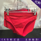 女士正品CK内裤低腰蕾丝边性感短裤大红色结婚无痕内裤 专柜代购