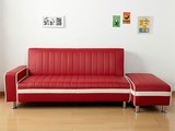 出口日本沙发床宜家多功能组合皮艺沙发现代简约实木住宅家具