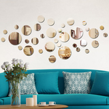 立体水晶镜面墙贴 新款圆圈客厅沙发电视背景墙贴装饰贴