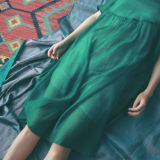 【绿子】13PLUS独立原创设计真丝棉森林绿文艺长连衣裙流浪共和