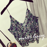 包邮！MISS LUCY2016春季新款韩版性感V领重工彩色亮片吊带背心女