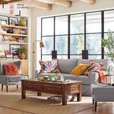 柒家家居 定制美式乡村客厅沙发 新款现代宜家可拆洗布艺三人沙发