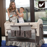 valdera多功能婴儿床可折叠 便携宝宝游戏床非实木摇篮床宝宝童床