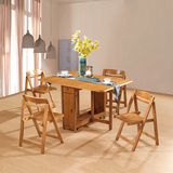 特价 实木餐桌圆桌可折叠宜家桌子可伸缩橡木饭桌家用小户型组合