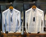 2016春季新款韩国ZIOZIA专柜代购男士纯色立领简约长袖衬衫2色