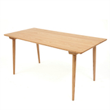 素月家具 实木原木餐桌 单人红橡木圆腿餐桌环保简约电脑桌办公桌