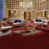 欧式布艺沙发组合123古典树脂玻璃钢沙发贴金箔高档酒店三人沙发