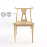 界沐坊品牌设计师北欧简约现代宜家新中式家具实木餐椅书房坐椅