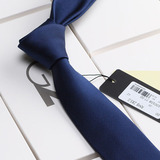 G2000商务男士领带正装结婚6cm斜纹真丝深蓝色窄领带男免邮送礼盒