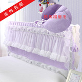 韩式公主风床头罩高档蕾丝布艺床头防尘罩保护套1.8M磨毛夹棉床罩