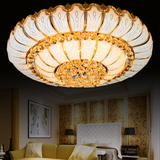 欧式圆形客厅灯奢华水晶灯金色LED餐厅卧室吸顶灯聚宝盆遥控灯具