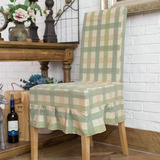 美式乡村绿色复古做旧连体椅套 餐椅套 软包椅套 桌椅套 定做尺寸
