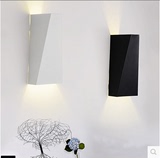 现代简约壁灯 卧室床头灯壁灯 黑色创意壁灯LED个性极简客厅壁灯