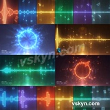 AE模板 根据音乐产生音频可视化频谱波形霓虹灯动画图形背景视频