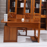 全实木高端进口金丝柚木书桌1.5米简约现代书柜书桌组合书房家具