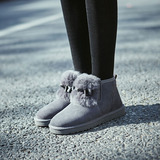 2015冬季新款雪地靴兔毛短筒平底短靴防滑靴子加厚保暖棉鞋女鞋