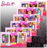 正品芭比娃娃迷你之生日系列DGW30女孩玩具芭比公主六套衣服DGW71