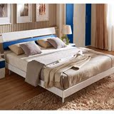 时尚现代简约板式床双人床1.8米1.5米高低箱储物床特价包邮