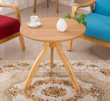 小茶几实木简约小户型圆形沙发边几日式宜家客厅橡木咖啡小圆桌子
