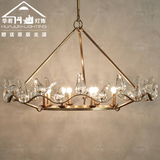 美式乡村客厅卧室餐厅纯铜吊灯简约北欧创意玻璃小鸟样板房灯饰