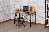 美式乡村实木电脑桌铁艺写字桌宜家用书架组合书柜办公书桌子特价