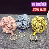 最新韩国布艺玫瑰花汽车钥匙扣 时尚包包挂件创意女士钥匙链包邮