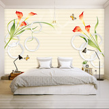 3d欧式卧室客厅电视背景墙壁纸现代简约温馨花卉无缝墙纸壁画