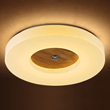 现代简约中式木质吸顶灯圆形实木灯卧室书房餐厅灯调光led灯灯具