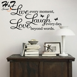 Live Laugh Love箴言英文字母欧式时尚墙贴 卧室客厅书房装饰贴纸