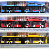 包邮俊基大号双节加长四开门曼恩公交车公共汽车巴士客车模型玩具