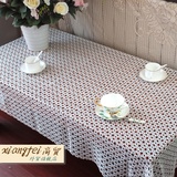 外贸 田园满幅水溶白色绣花茶几桌布方桌桌布蕾丝花边大餐桌盖布