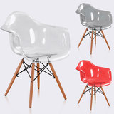 伊姆斯经典餐椅创意时尚实木透明椅子 设计师椅子 简约办公PC椅子