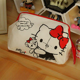 韩版新款hello kitty可爱帆布卡通化妆包 梳妆包 收纳包随身小包